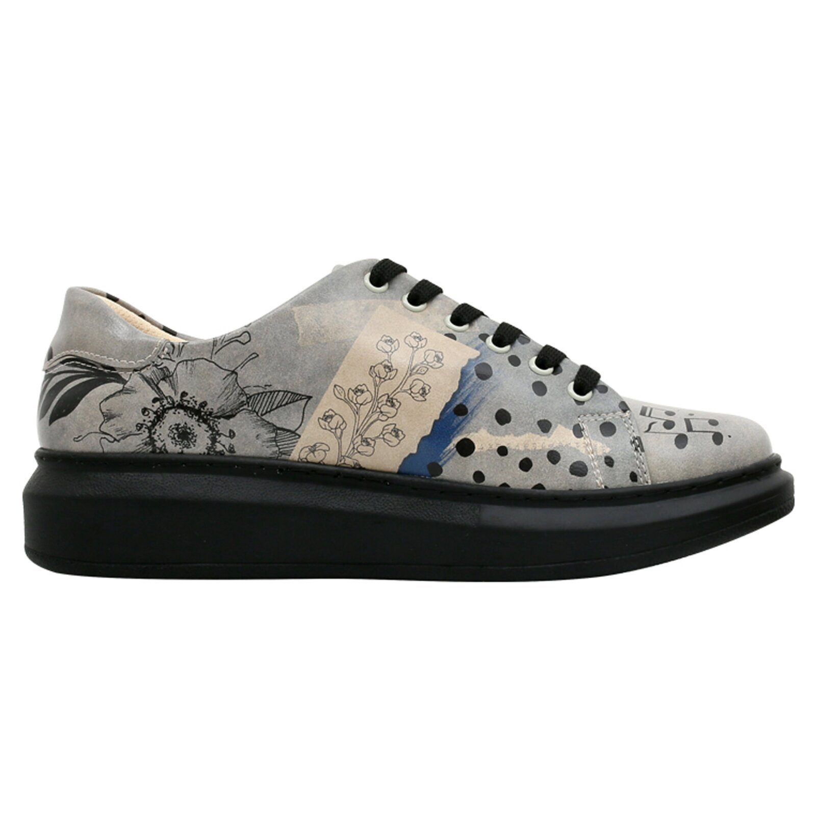 DOGO Myra Low-Top Sneaker Birds Chirping Damen Sneaker, Myra Low-Top Plateausneaker Handgefertigt