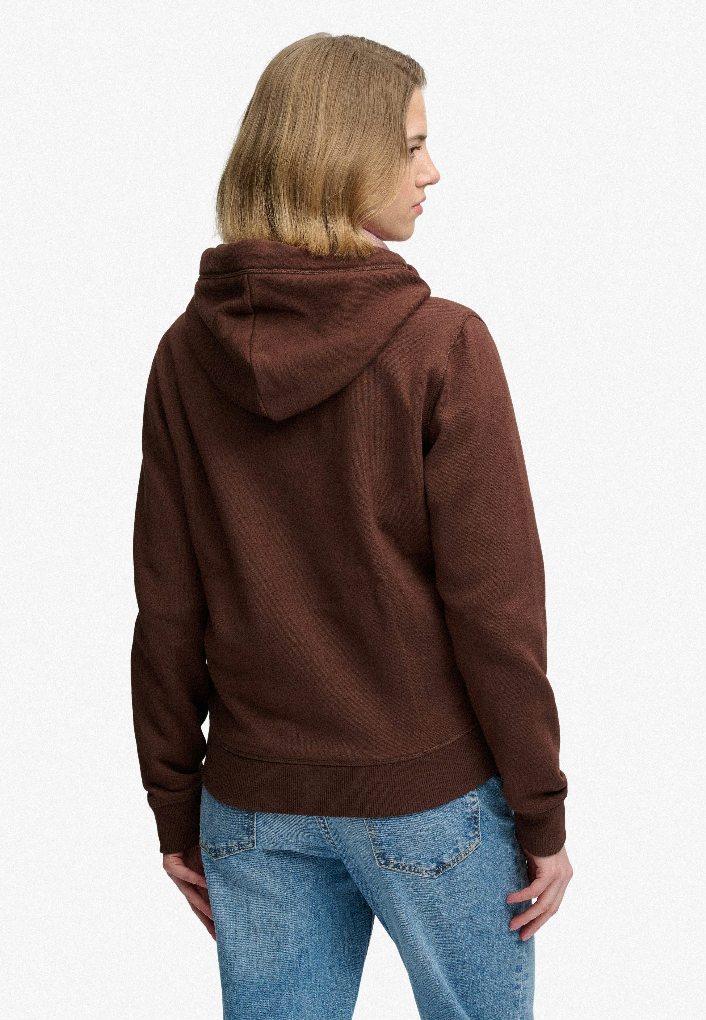 Superdry Kapuzensweatjacke SIGNATURE EMB ZIPHOOD Baumwollmischung, relaxed fit