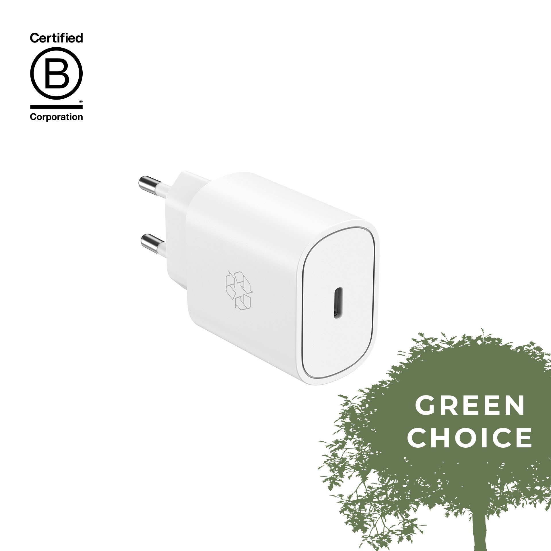 Upström 25W USB-C Power Adapter 100% recycling white Smartphone-Ladegerät