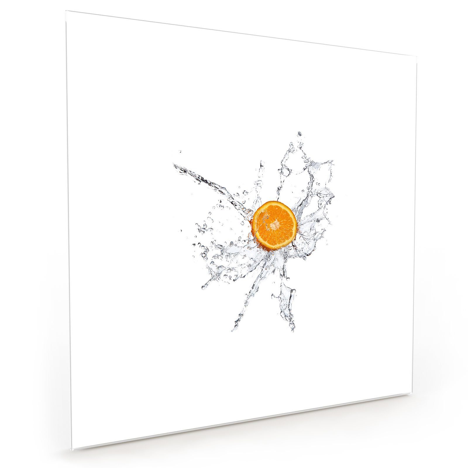 Primedeco Küchenrückwand Spritzschutz im Wasser Glas Orange