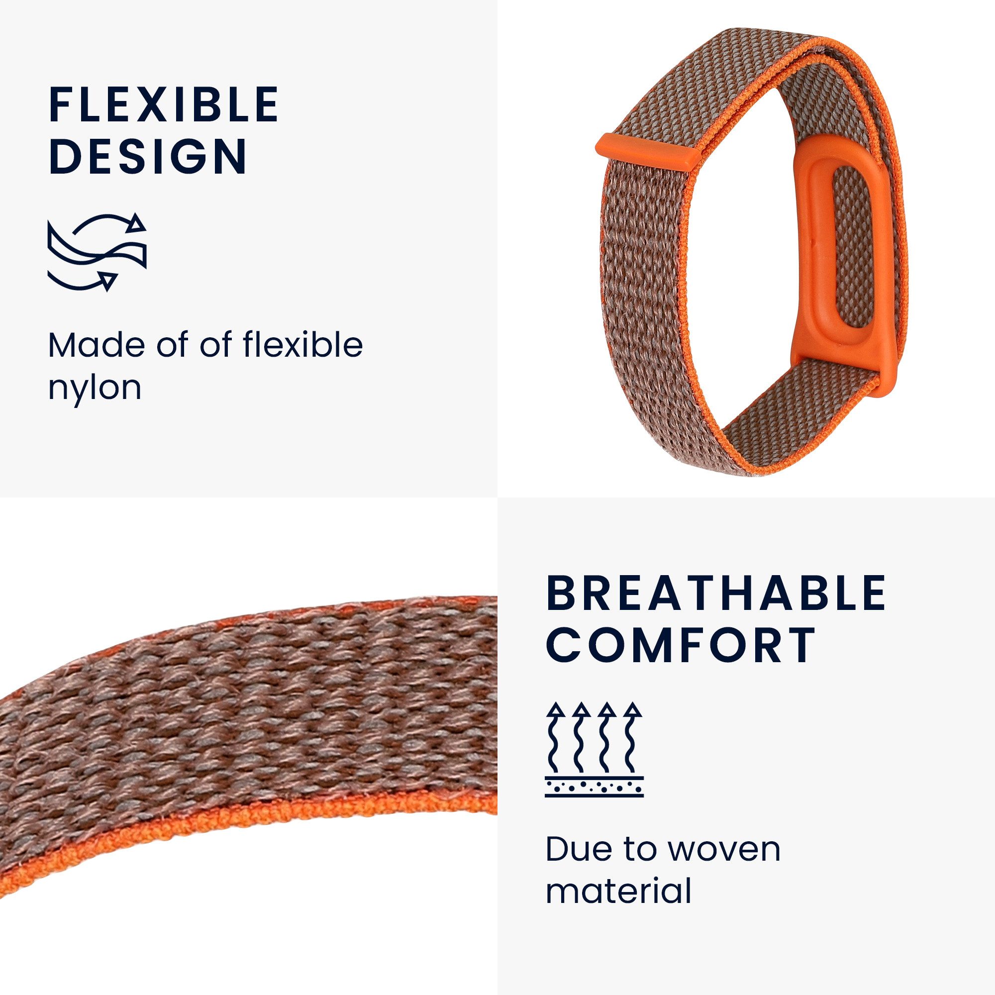 kwmobile Smartwatch-Armband Armband für Google Fitbit Air, Nylon Fitnesstracker Sportarmband Band - Innenmaße von – Bild 3 von 5