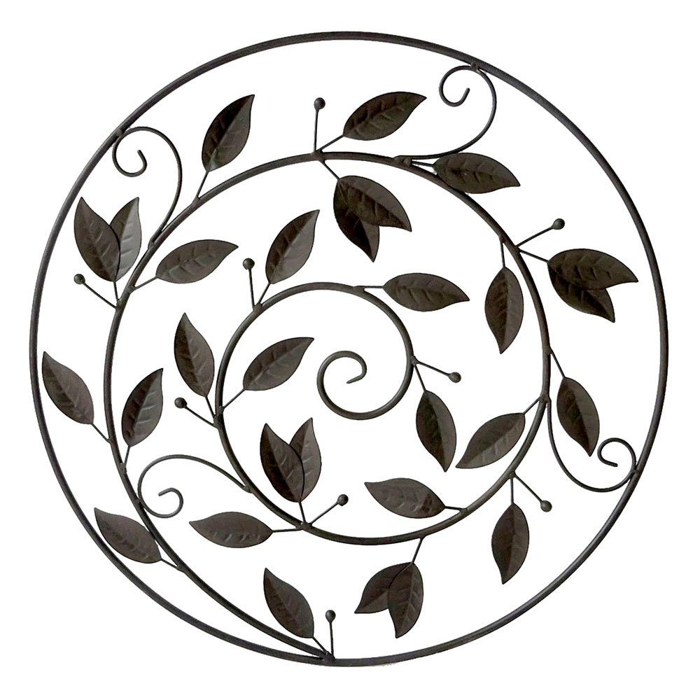 Harms Import Wanddekoobjekt, Außen Wand Deko Objekt Fassaden Blätter Laub Kreis Design Garten