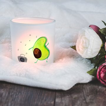 Mr. & Mrs. Panda Windlicht Avocado Tanzen - Transparent - Geschenk, Teelichthalter, Gesund, Kerz (1 St), Hitzebeständig
