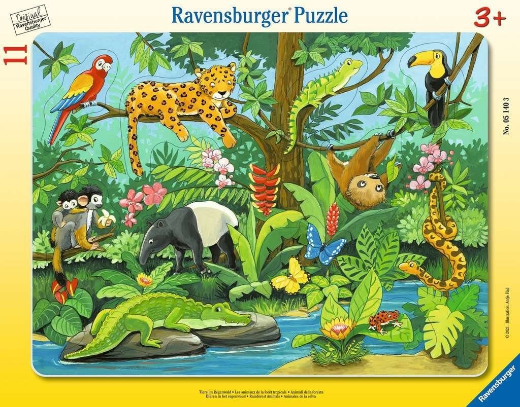 Rahmenpuzzle Rahmenpuzzle Tiere im Regenwald 11 Teilen