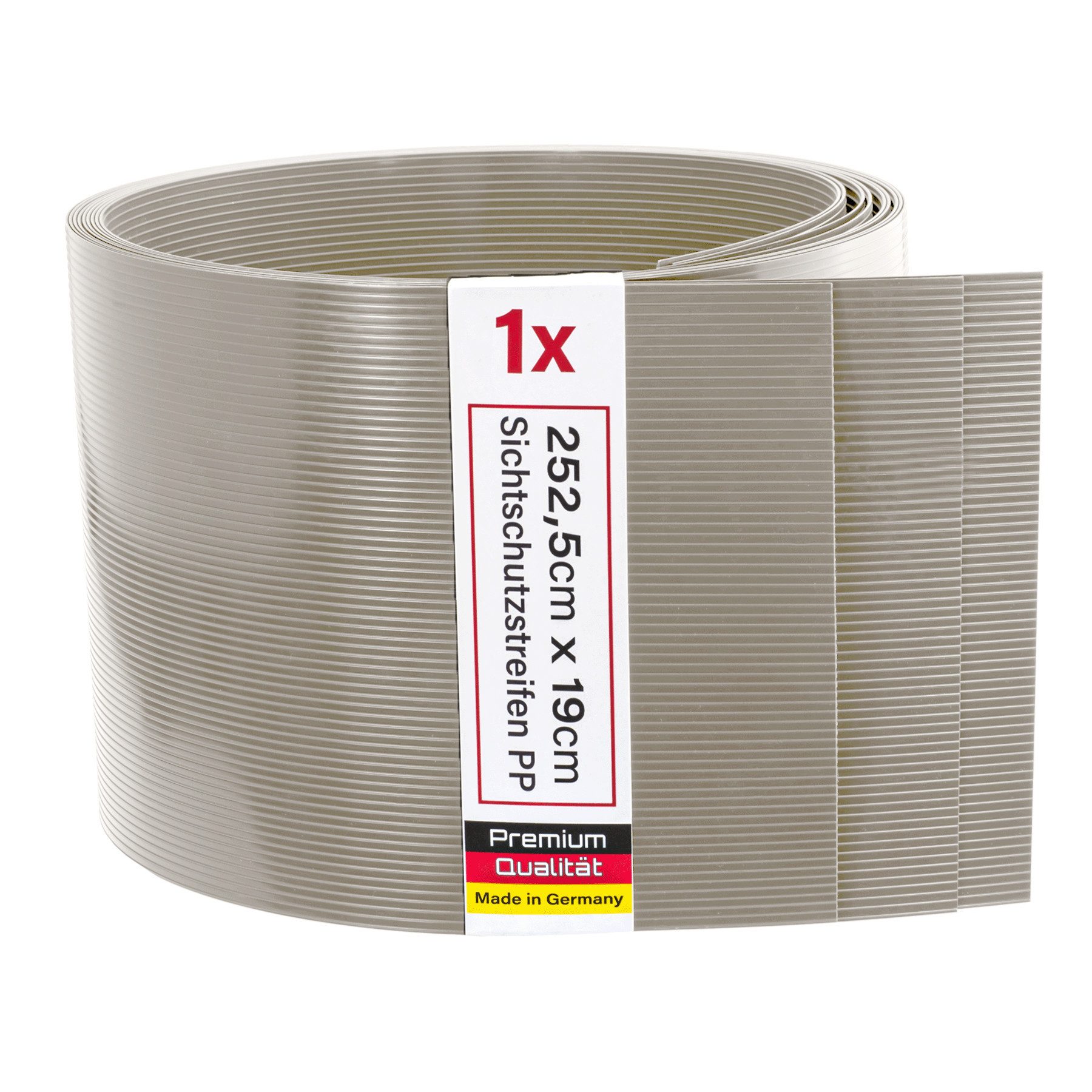 INTRA-TEC Sichtschutzstreifen Zaun-Sichtschutzstreifen aus PP - 252x19 cm, für Doppelstabmattenzäune, Windschutz, einfach zuschneidbar