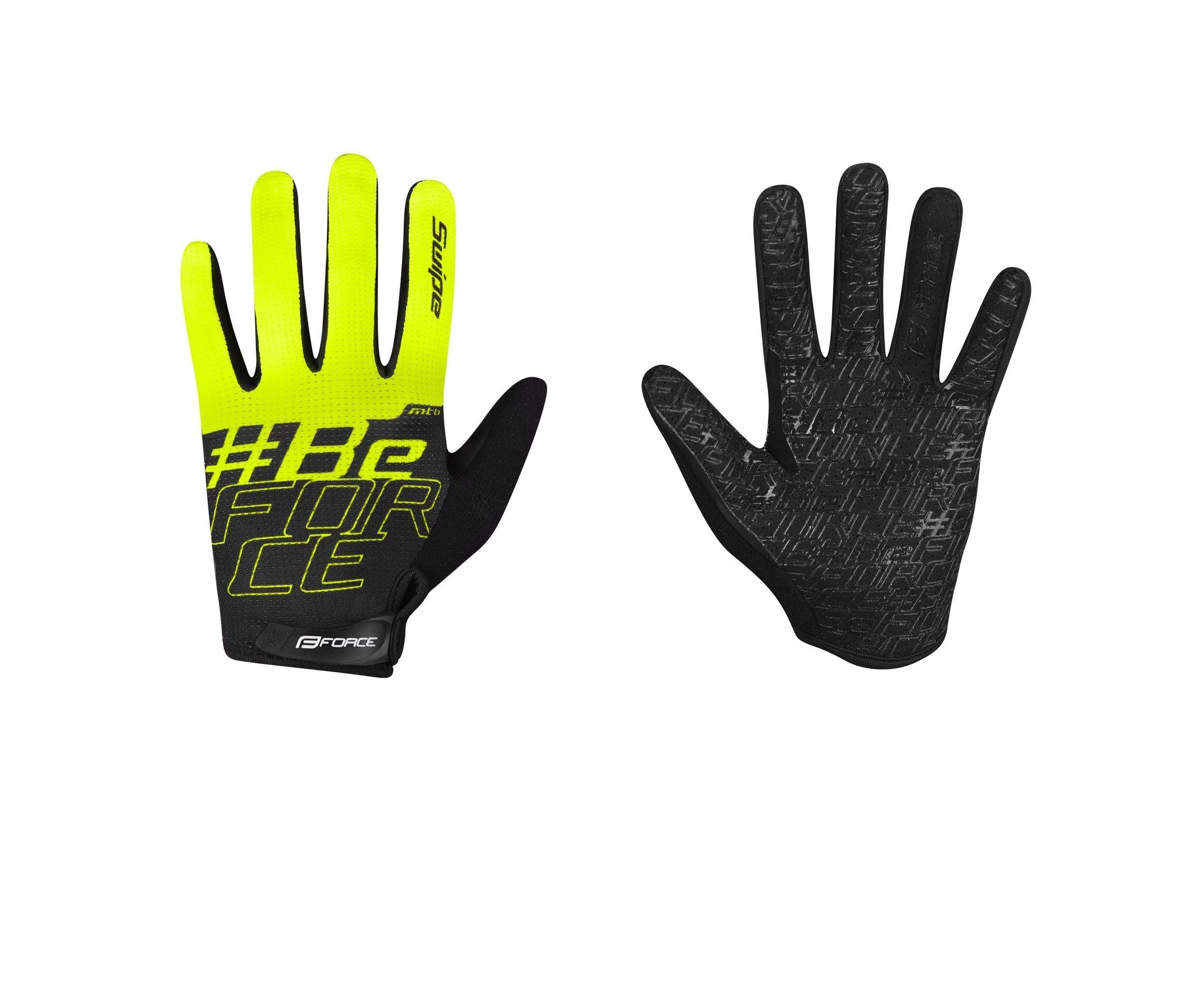 FORCE Fahrradhandschuhe Handschuhe FORCE KID MTB SWIPE gelb-schwarz +15°C plus