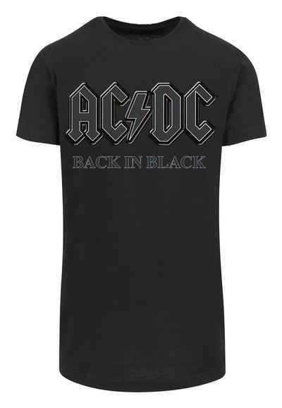 F4NT4STIC T-Shirt PLUS SIZE ACDC Back in Black Print
