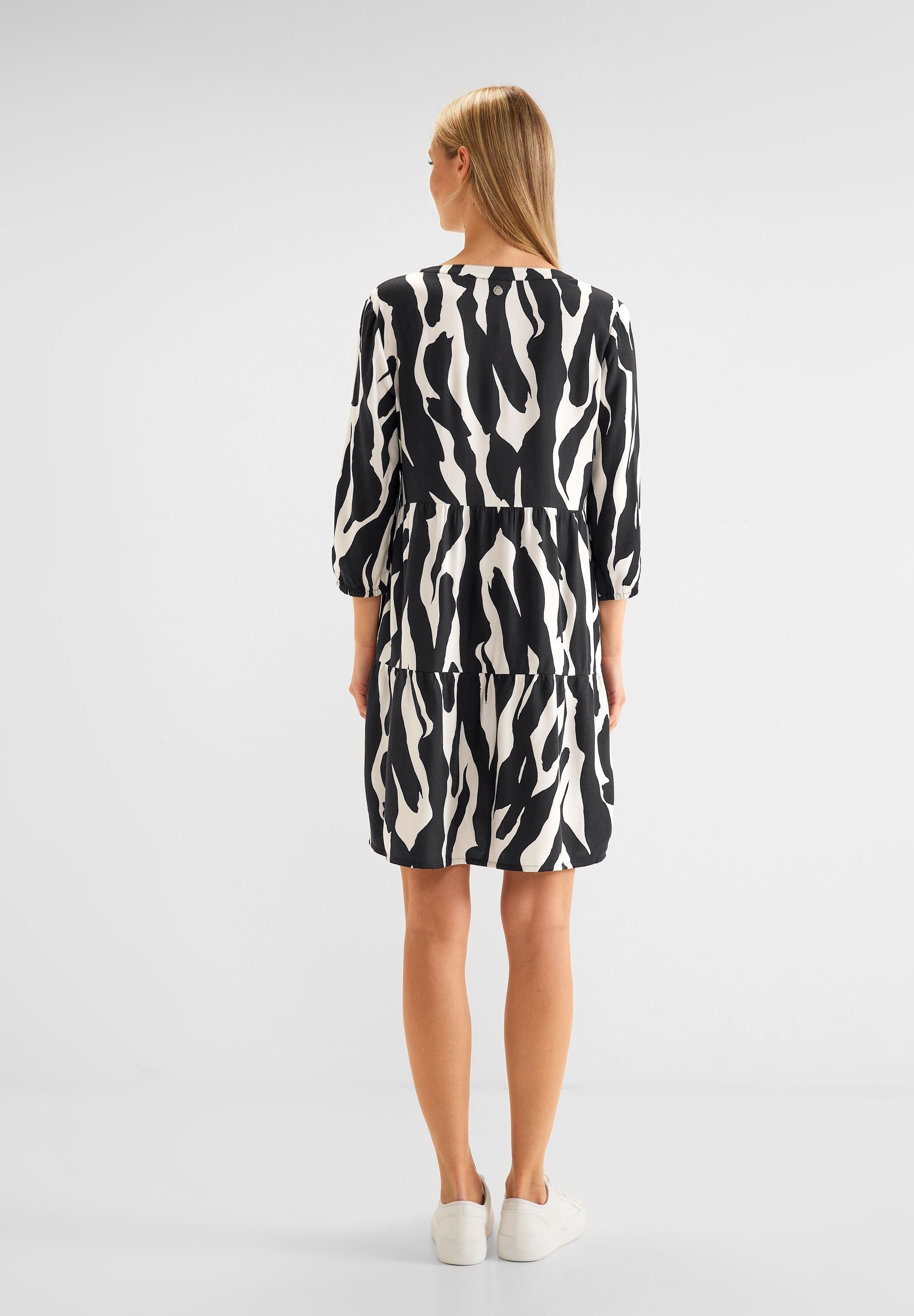 STREET ONE Tunikakleid Street One Zebraprint Kleid in Black (1-tlg) Nicht  Vorhanden