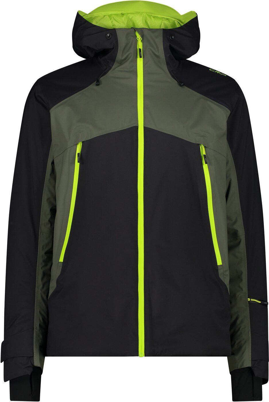 CMP Funktionsjacke MAN JACKET FIX HOOD NERO-OILGREEN