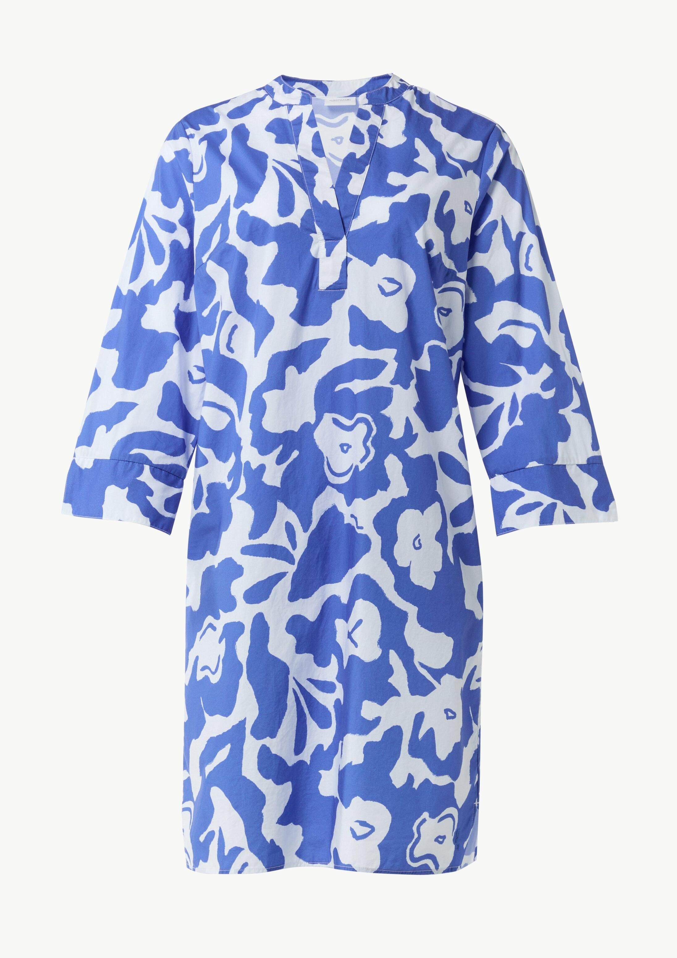 comma Minikleid Kleid Kleid mit Tunika-Ausschnitt und All-over-Print