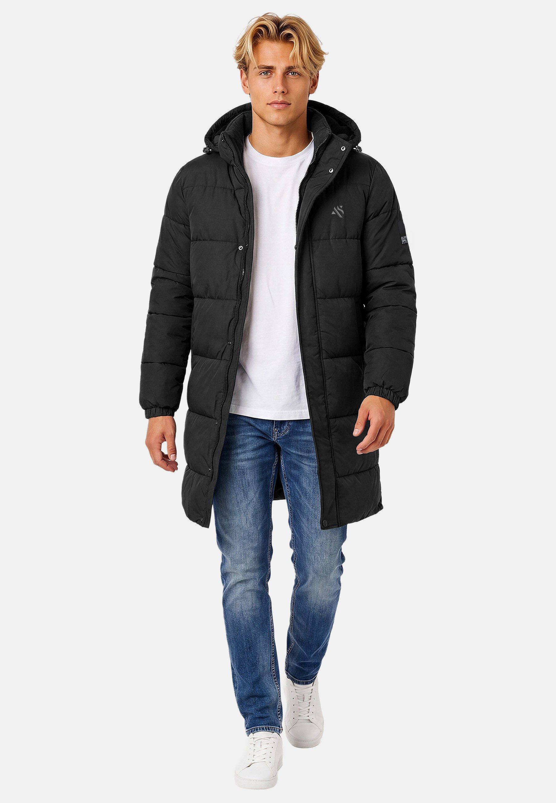 Alessandro Salvarini Winterjacke Alessandro Salvarini Herren Winter Parka gesteppt mit abnehmbarer Kapuze