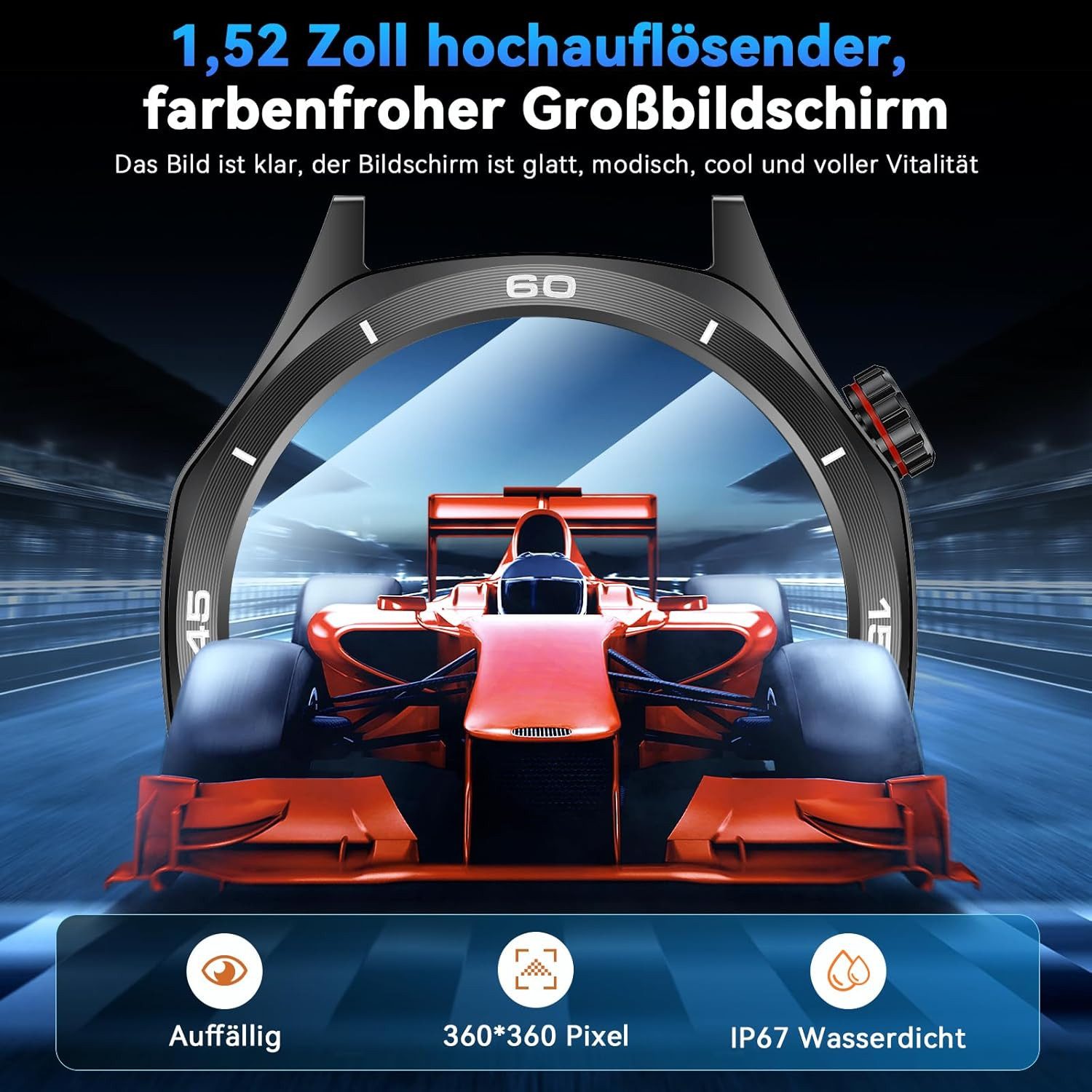 MEGALITH I129 Smartwatch (3,8 cm, android ios)