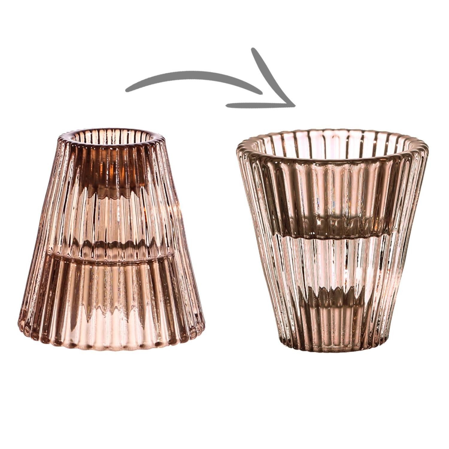 MARELIDA Kerzenhalter Kerzenhalter 2in1 Windlicht für Teelicht Teelichtglas Stabkerzenhalter (1 St). € 6,59