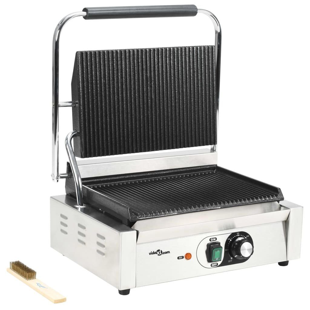 vidaXL Elektrogrill Gerillter Panini-Grill 2200 W 43x30,5x20 cm