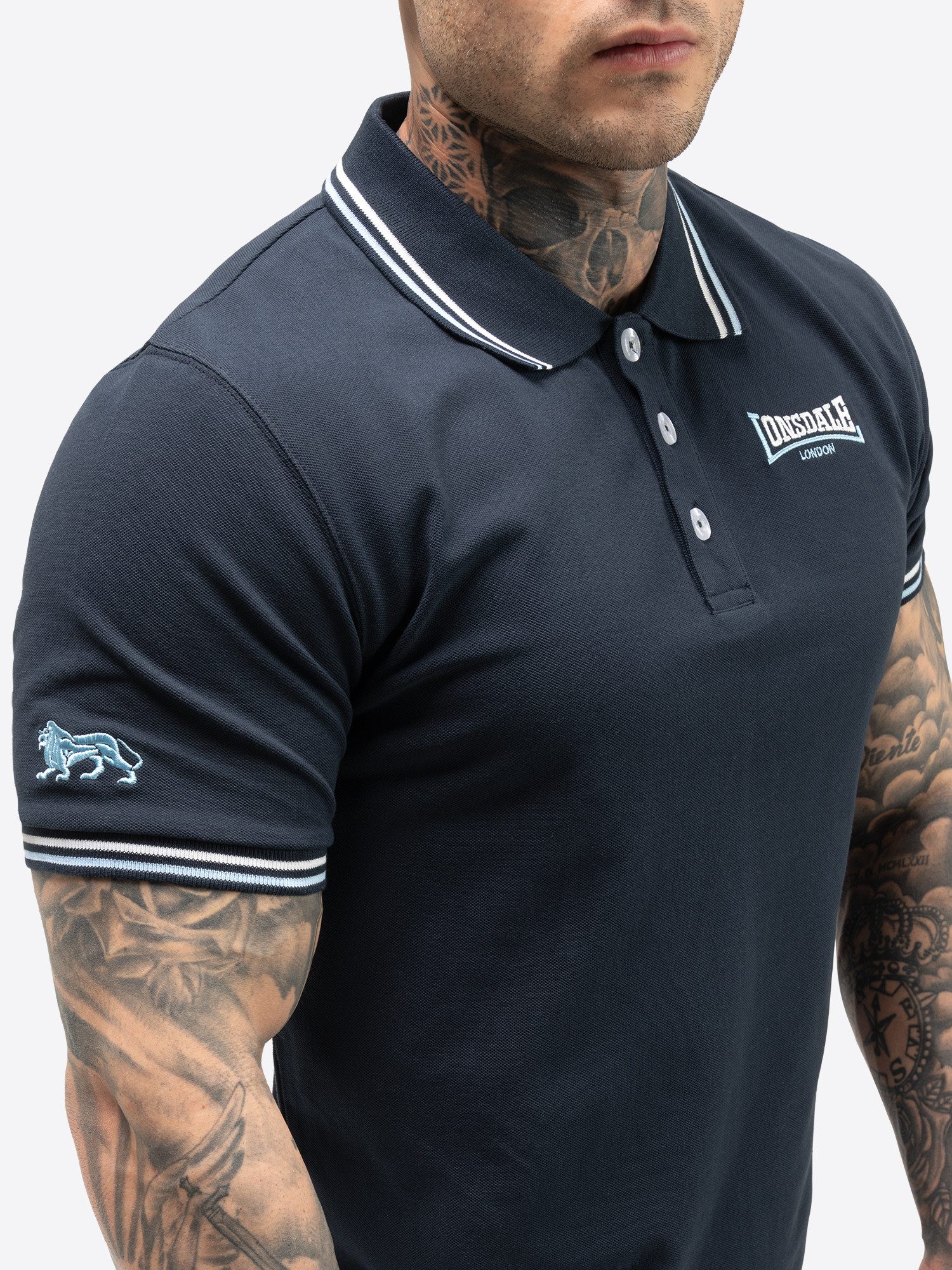 Lonsdale Poloshirt EASTLEIGH mit filigranen Stickereien