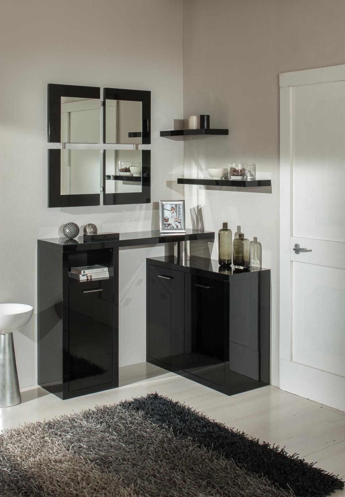 Xlmoebel Schminktisch Hochglanz Flur Garderobe Tisch für den Eingangsbereich (Konsolentisch), Made in Europa