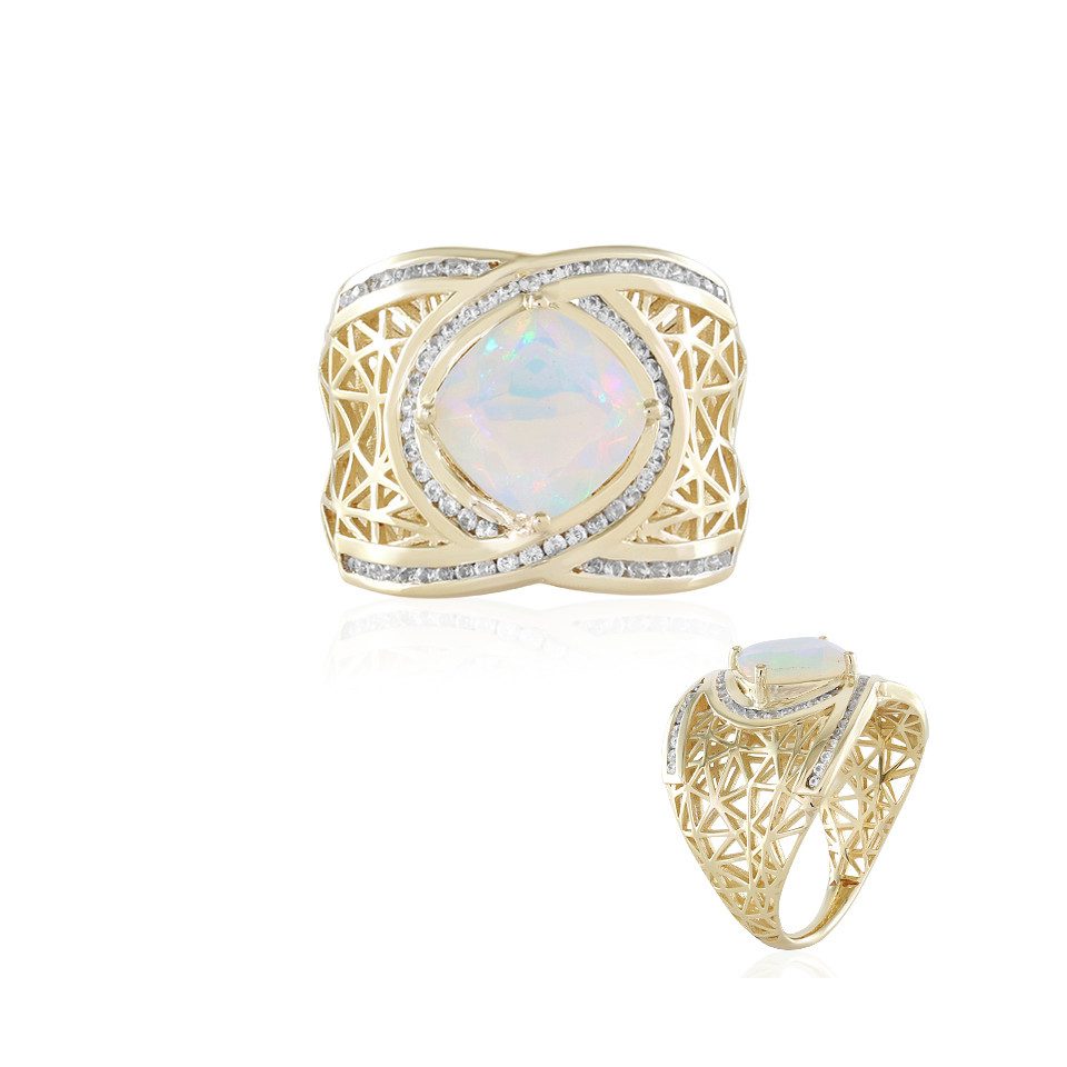Goldring Welo Opal 9mm Cushion Gold Ring, 1,49ct