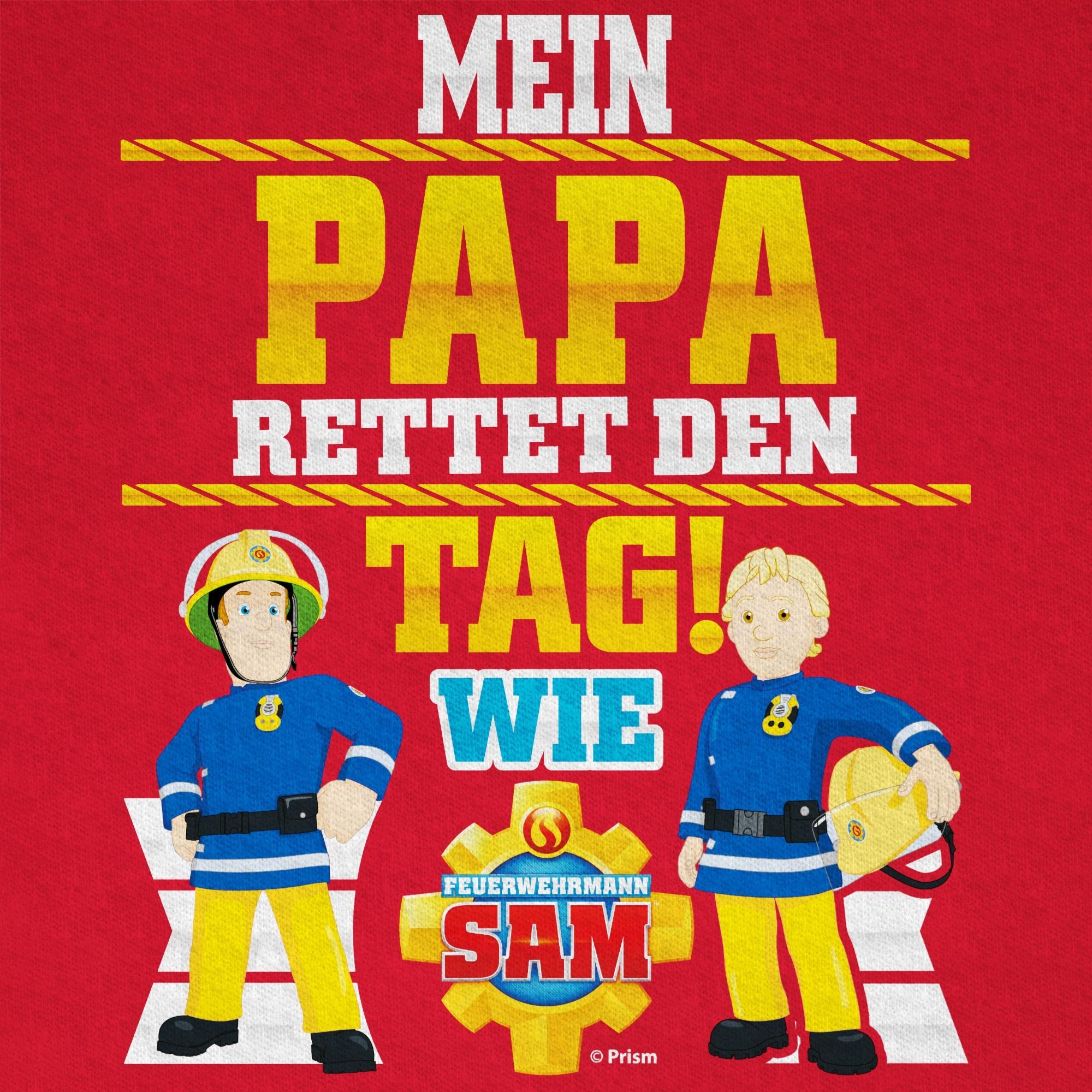 Shirtracer T-Shirt Mein Papa rettet den Tag wie Sam & Penny (1-tlg) Feuerwehrmann Sam Jungen