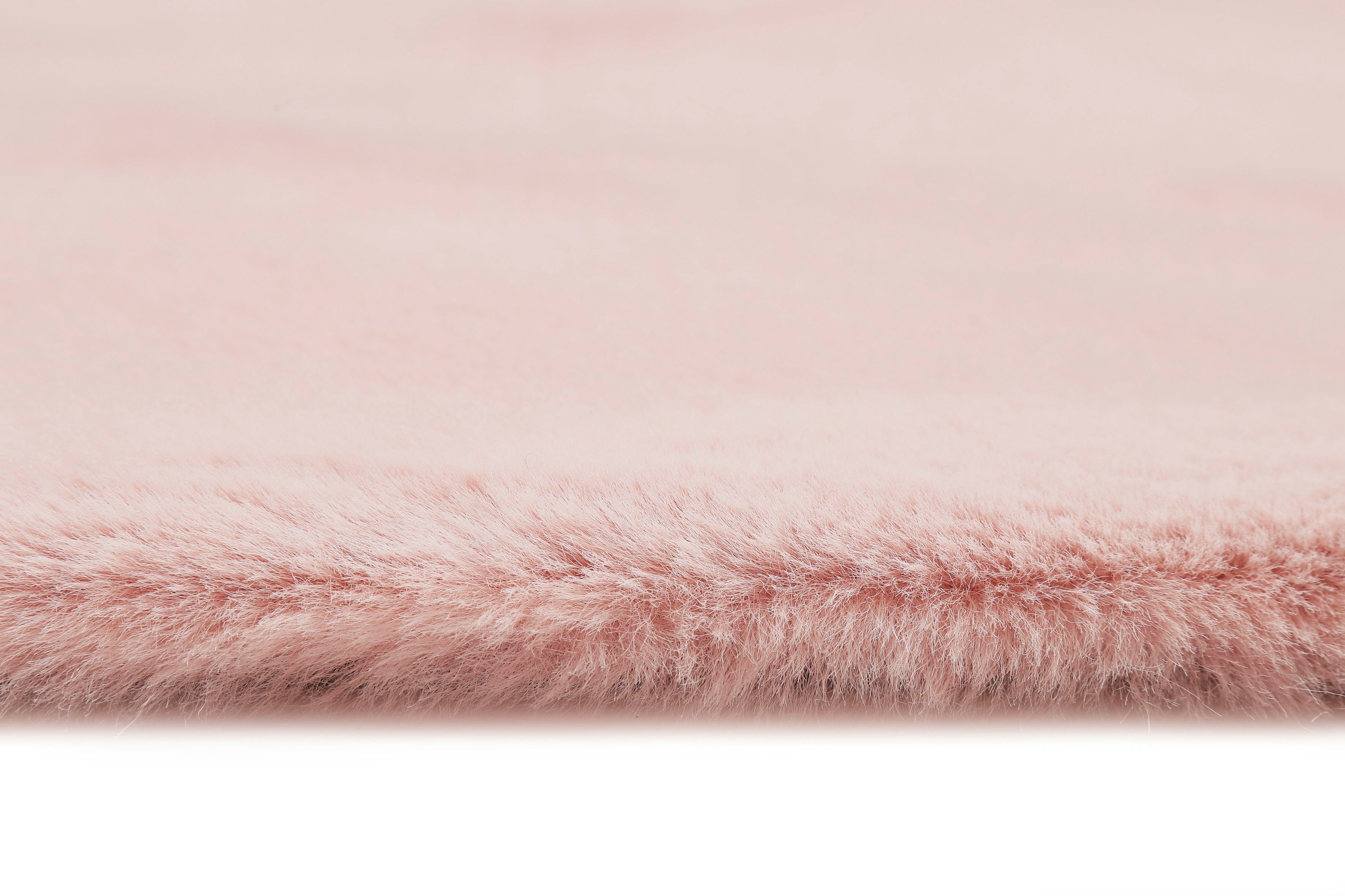 Hochflor-Teppich Alice dicht, alle und rechteckig, Höhe: Esprit, rosa für Kaninchenfell-Haptik, 25 Kunstfell, mm, Räume weich besonders