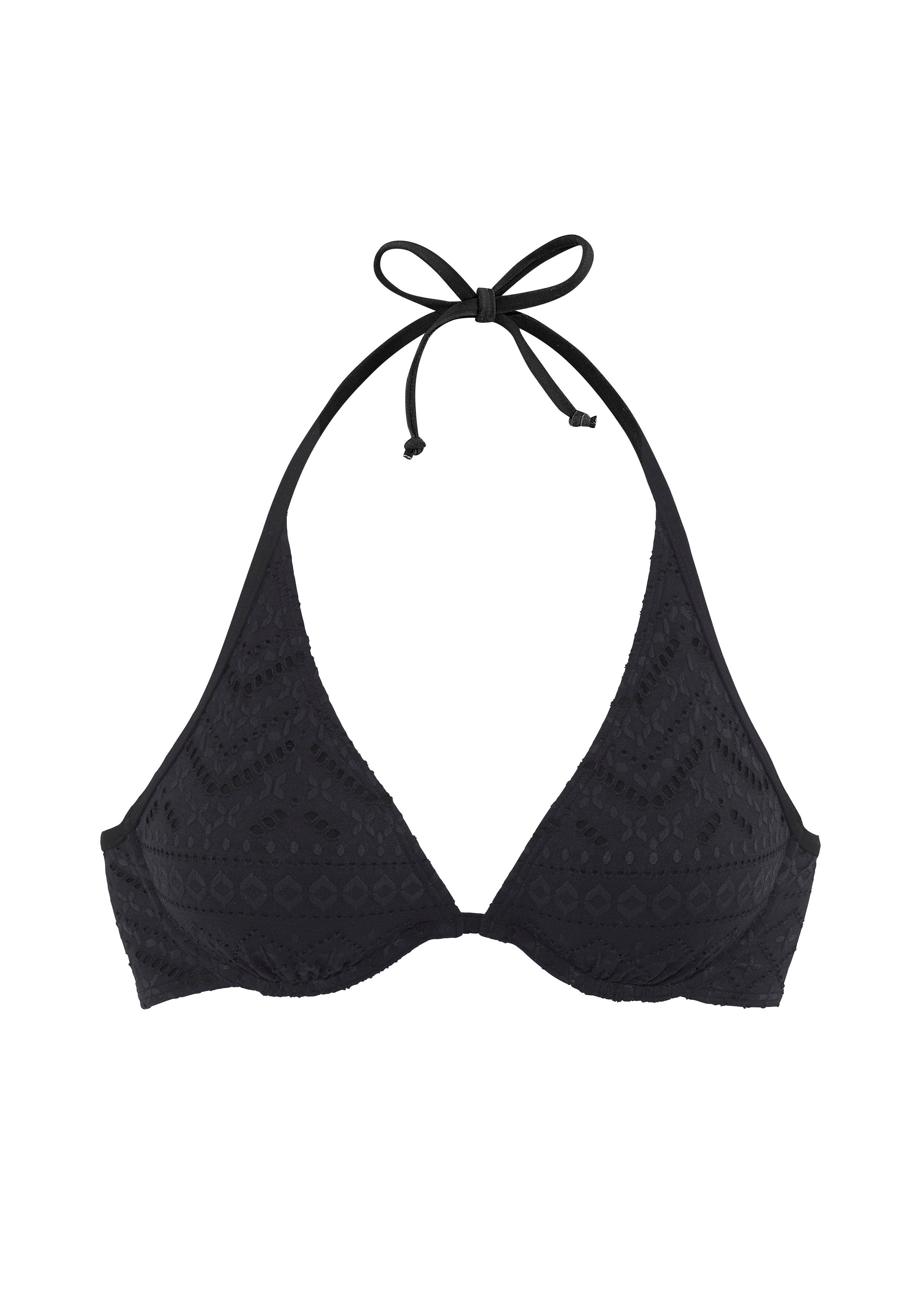 LASCANA Bügel-Bikini-Top Omara, mit Lochstickerei günstig online kaufen