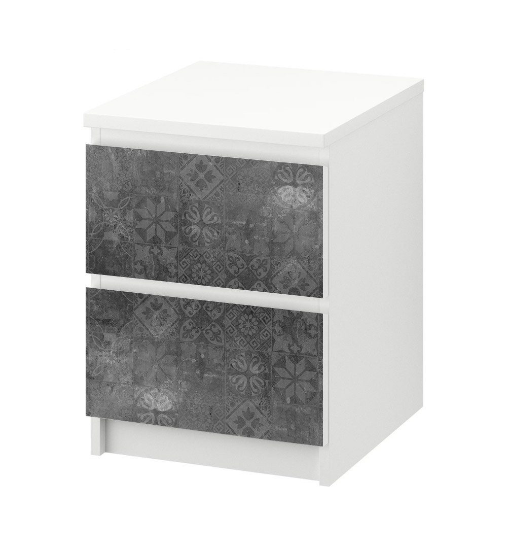 MyMaxxi Möbelfolie Kommodenaufkleber Malm verschiedene Muster in Stein Optik Möbelfolie, (Steinfliesen grau, 1St.}, Ein Aufkleber je Schublade), Selbstklebend
