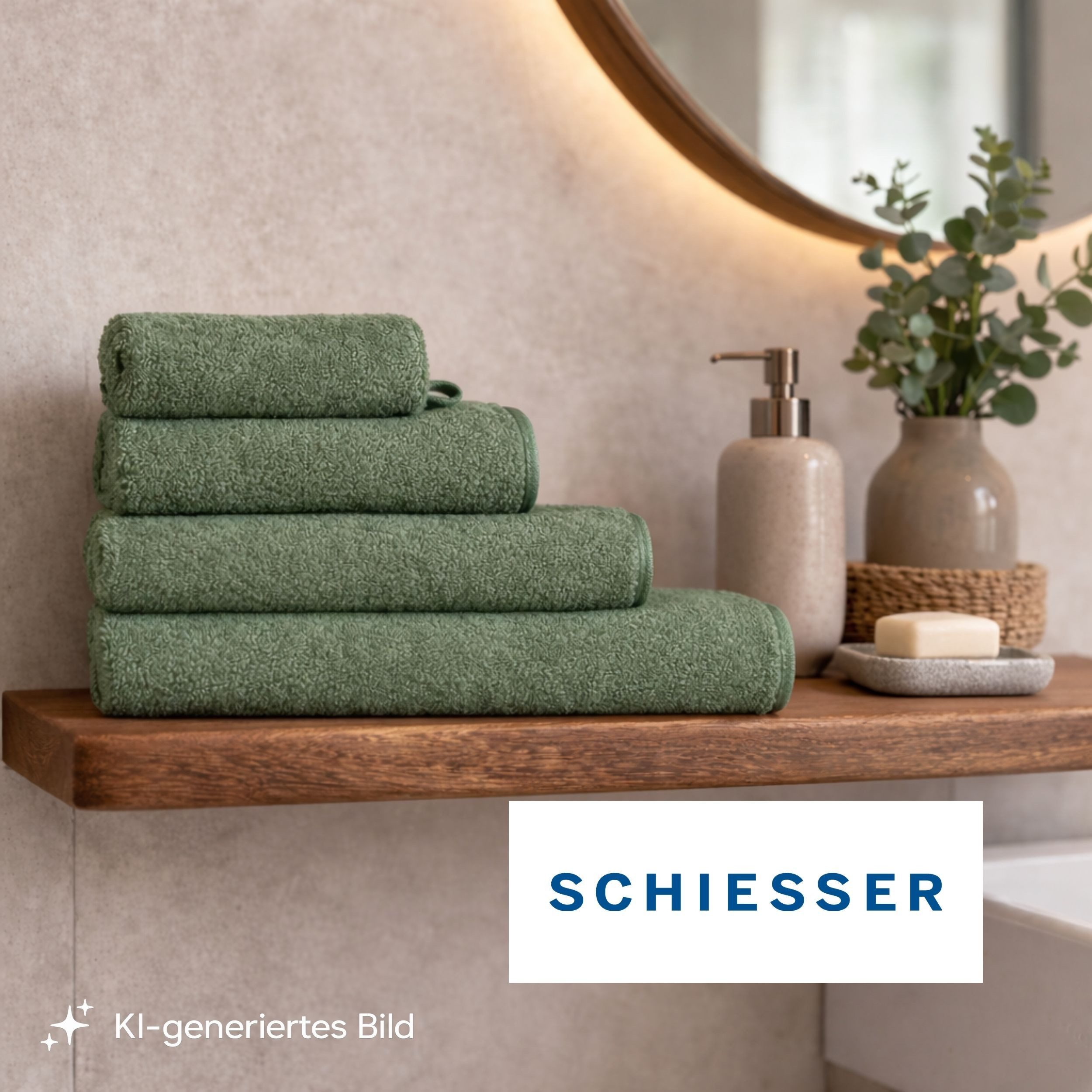 Schiesser Gästehandtücher Milano aus 100% Baumwolle mit eleganter Bordüre in Hoch-Tief-Optik, Frottier (Set, 5-St), OEKO-TEX® MADE IN GREEN – Bild 3 von 5