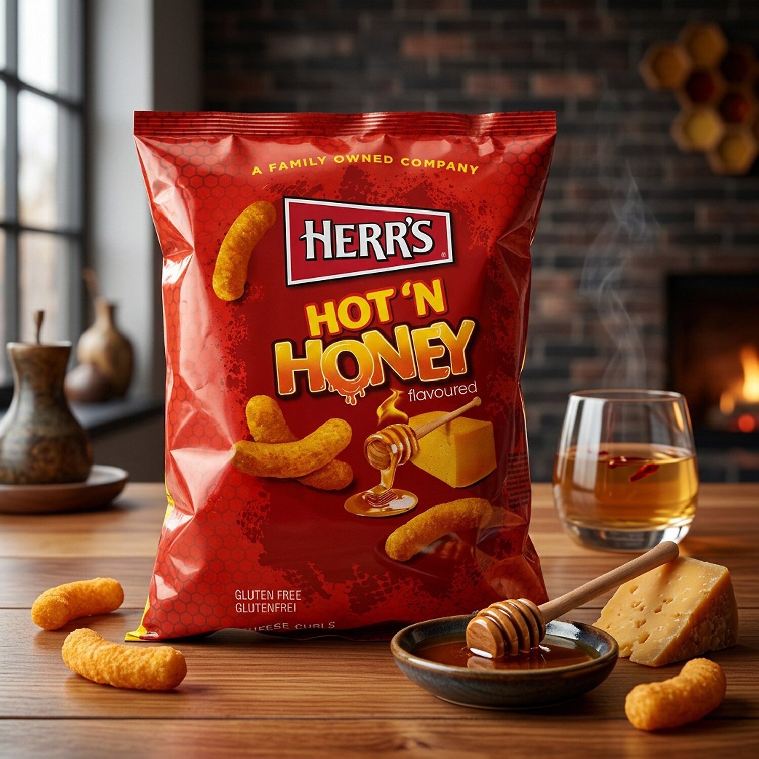Honig, 1 x 113 g, Hot 'N Honey Cheese Curls