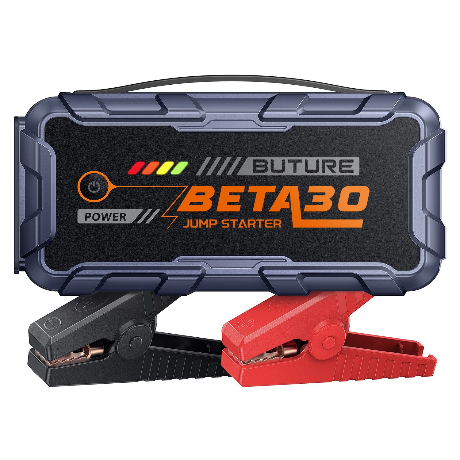 Buture Starthilfe Powerbank für PKW 6000A (All Gas/12,0L Diesel), 26800mAh Starthilfegerät (12 V), 800 Lumen Taschenlampe, 2 USB Ausgänge, Tragbarer Griff