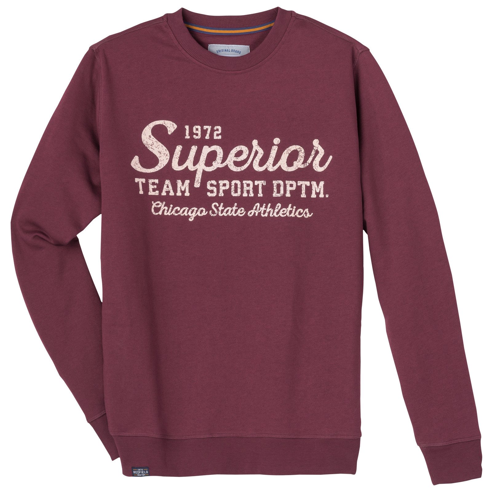 redfield Sweater Redfield Übergröße Sweatshirt pflaume Superior Print