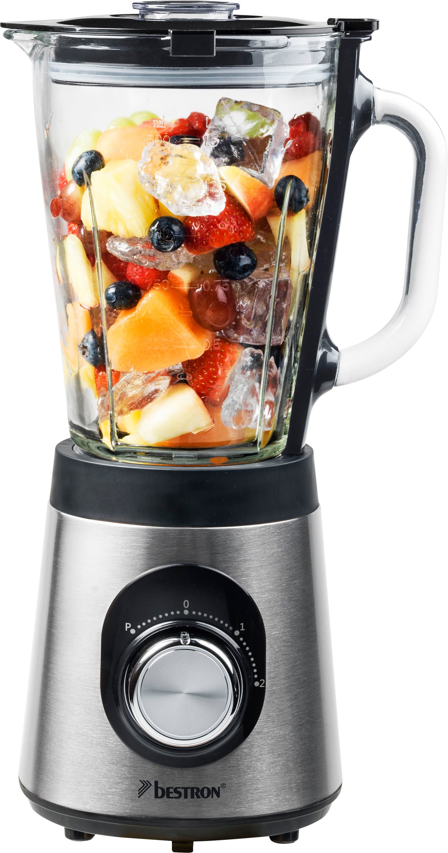 bestron Standmixer ABL500S, 500 W, Stilvoller Standmixer zum kreativen Zubereiten von leckeren