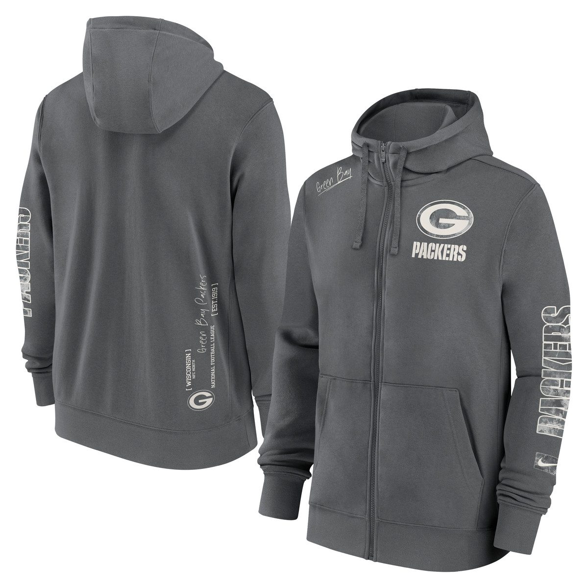 Nike Kapuzenpullover Nike Hoodie Green Bay Packers Nike Full-Zip Fleece günstig online kaufen