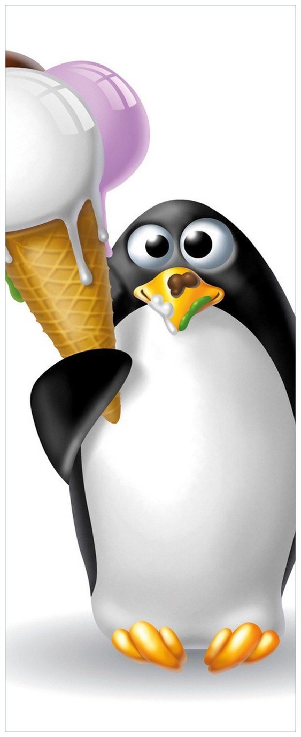 Wallario Memoboard Süßer Eis Pinguin
