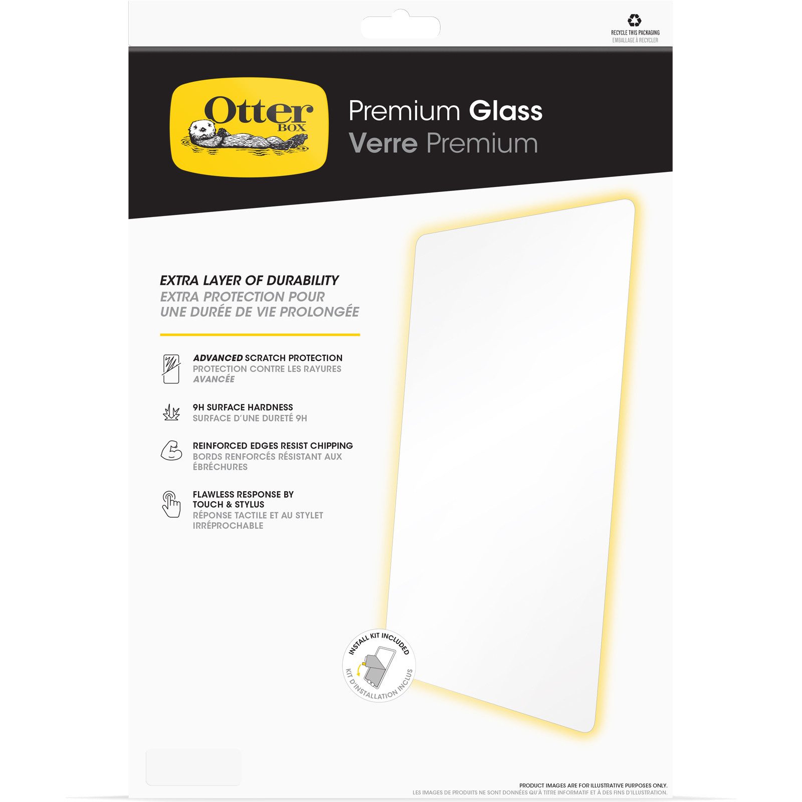 Otterbox Displayschutzglas Premium Glass antimikrobiell, 9H, Drop+, Anti-Fingerprint für Apple iPad Pro 13 (M4), Displayschutzfolie, Schutzfolie, Bildschirmschutz, kratz- & stoßfest