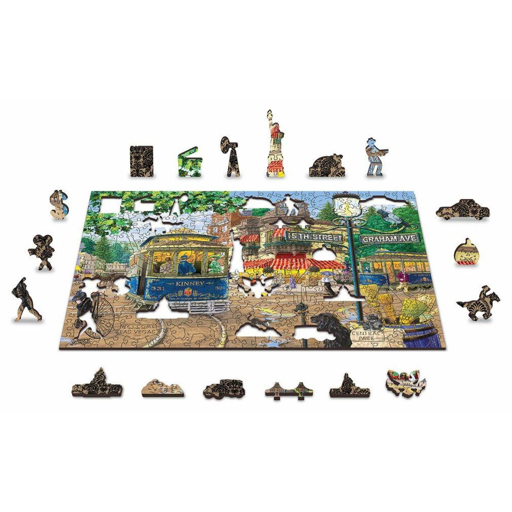 Wooden City Puzzle Holzpuzzle Victorian Street 2in1, 400 Teile ECO, Puzzleteile
