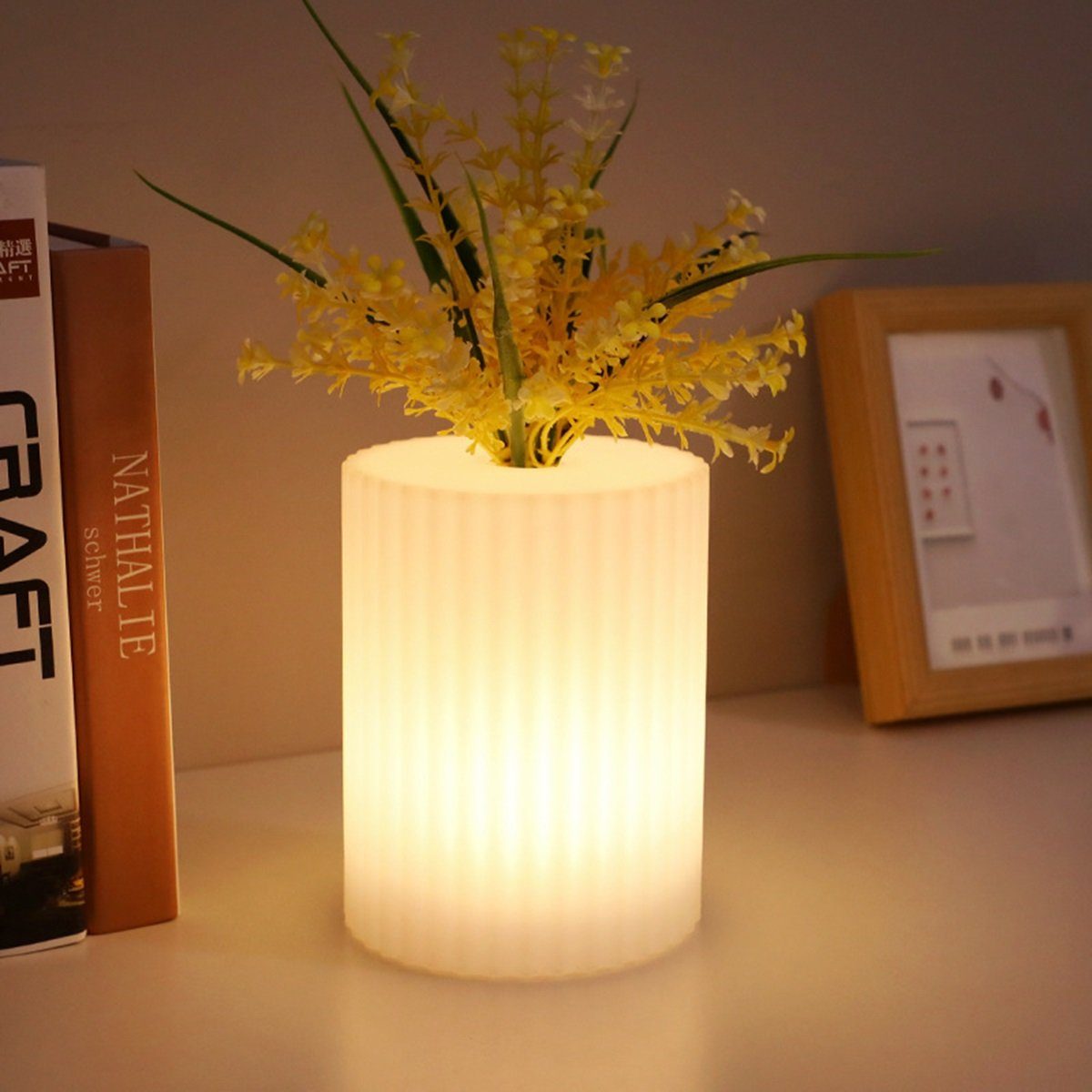 mit dimmbar aus drei LED-Vasenleuchte LED DOPWii Farben Timer Schlafzimmer Licht Schreibtischlampe