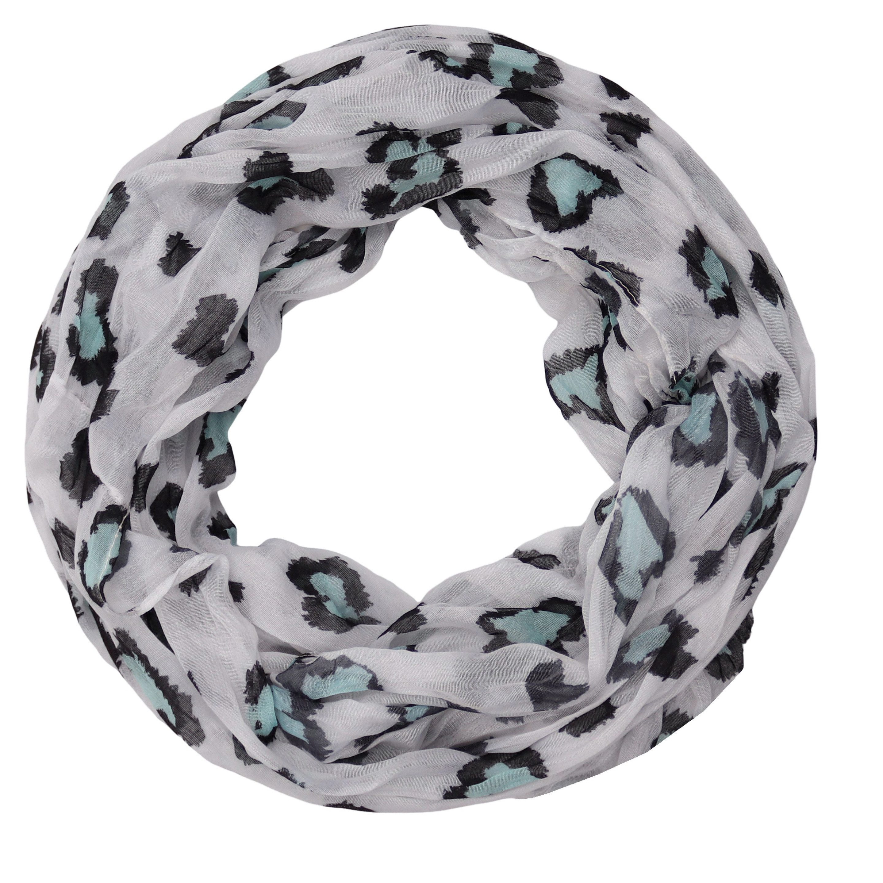 Loop Damen Schal mit Herz-Leo-Muster Weich Schlauchschal