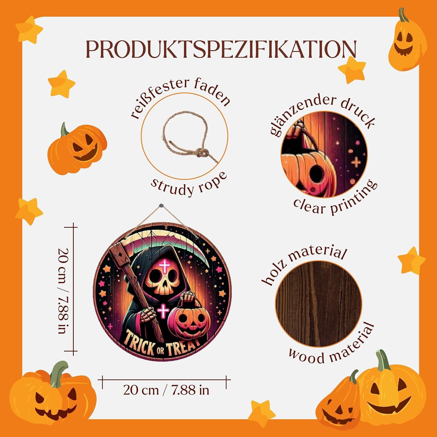 COFI 1453 Wanddekoobjekt Halloween Todesengel Türschild & Wandschild aus Ho günstig online kaufen