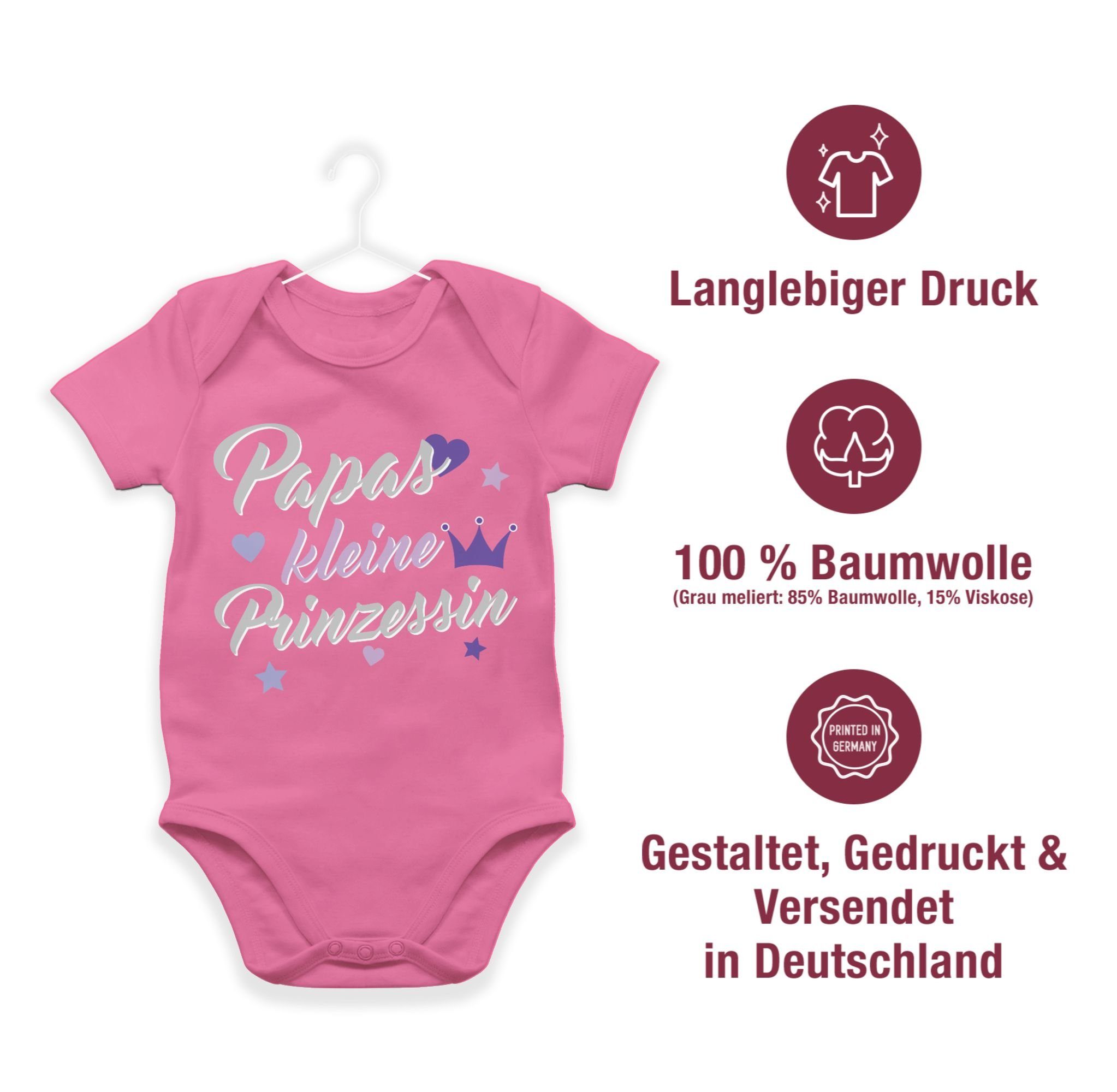 Shirtracer Shirtbody Papas kleine Prinzessin Vatertag Geschenk 2 Pink Baby