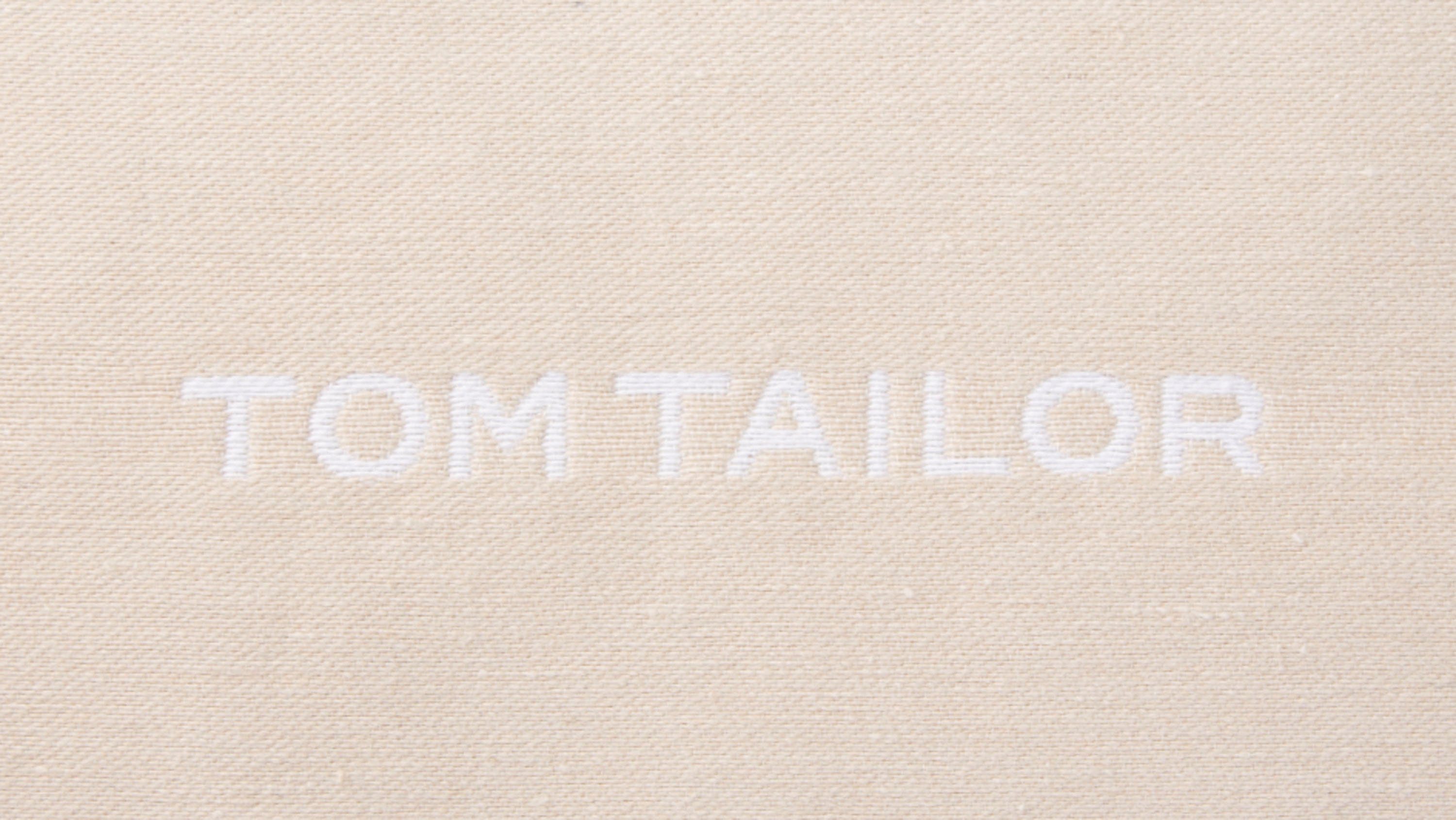 HOME 1 Kissenhülle mit Füllung, Markenlogo, ohne TOM Logo, eingewebtem TAILOR Dekokissen beige/natur Stück