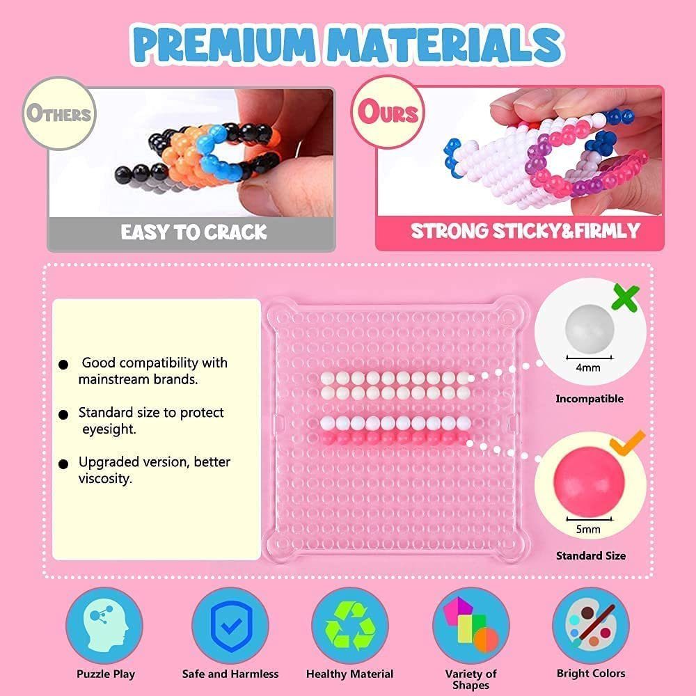 Wasserperlen 24 Farben Nachfüllset Regelmäßige Größe Perlen Bastelset für Kinder 