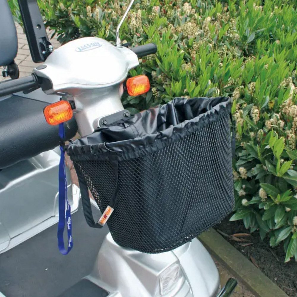 DocMed Scootertasche Scootertasche mit Regenhaube (Ideal für den täglichen Einsatz, Korbtasche, Schutzhaube), Wasserabweisendes und Elastischer Gummirand