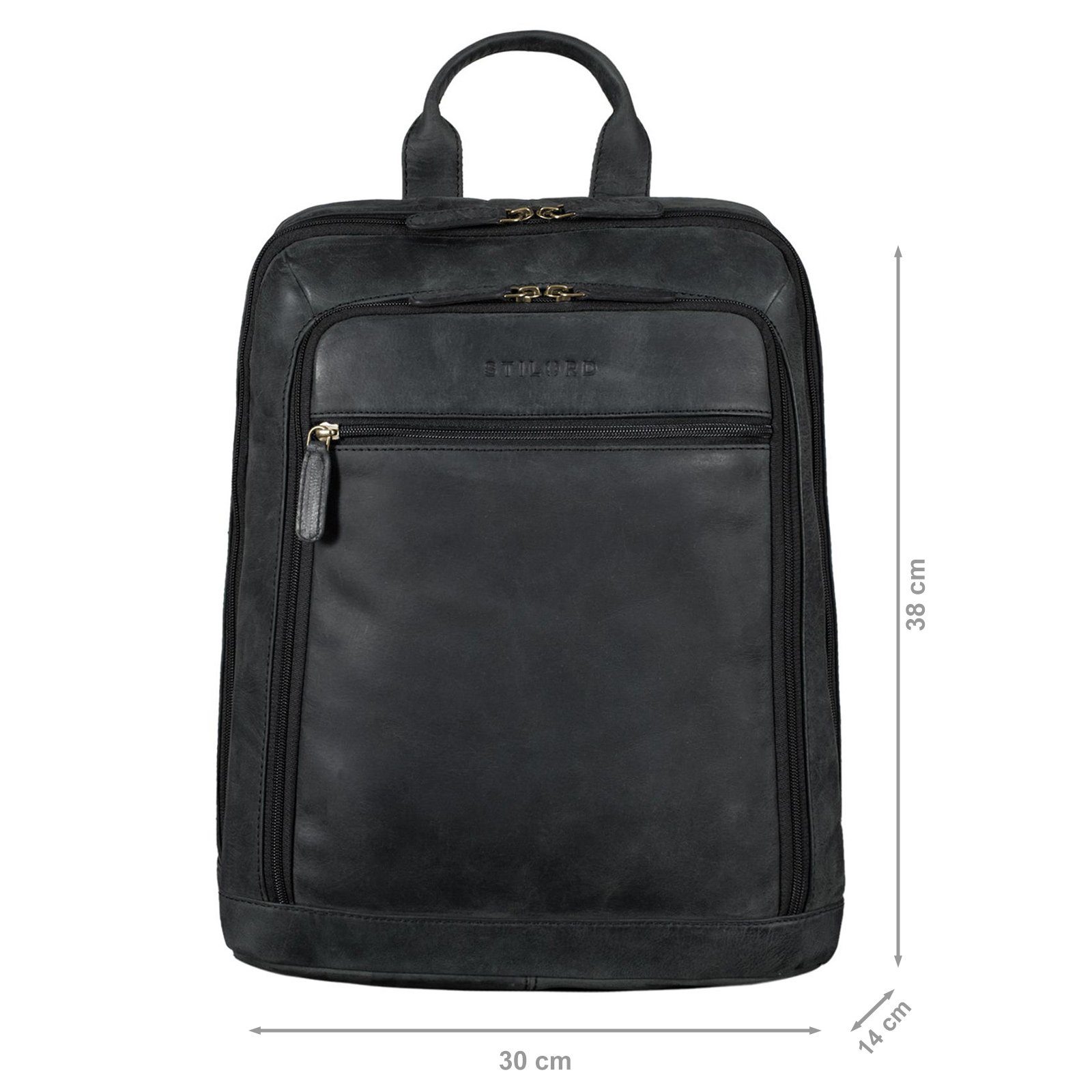 STILORD Notebook-Rucksack "Watson" Laptop Rucksack 15.6 Zoll Leder