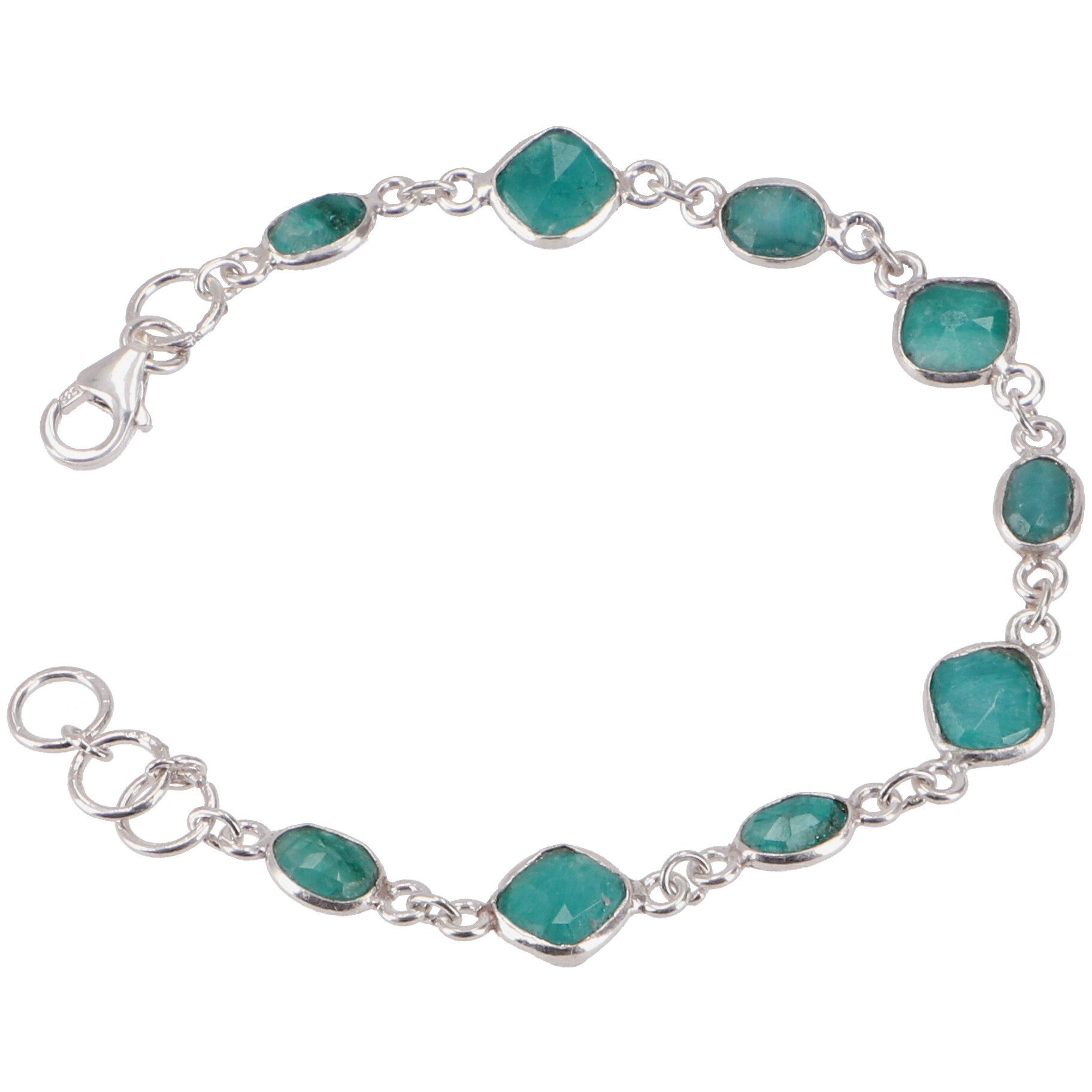 Guru-Shop Armreif Indisches Boho Silber Armband, Edelsteinarmband..