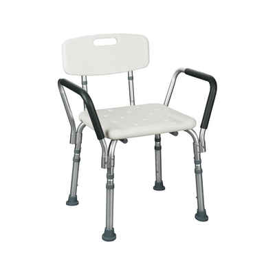 flexilife Duschhocker flexilife Duschsitz Duschhocker mit Rückenlehne und Armlehne bis 110 kg belastbar