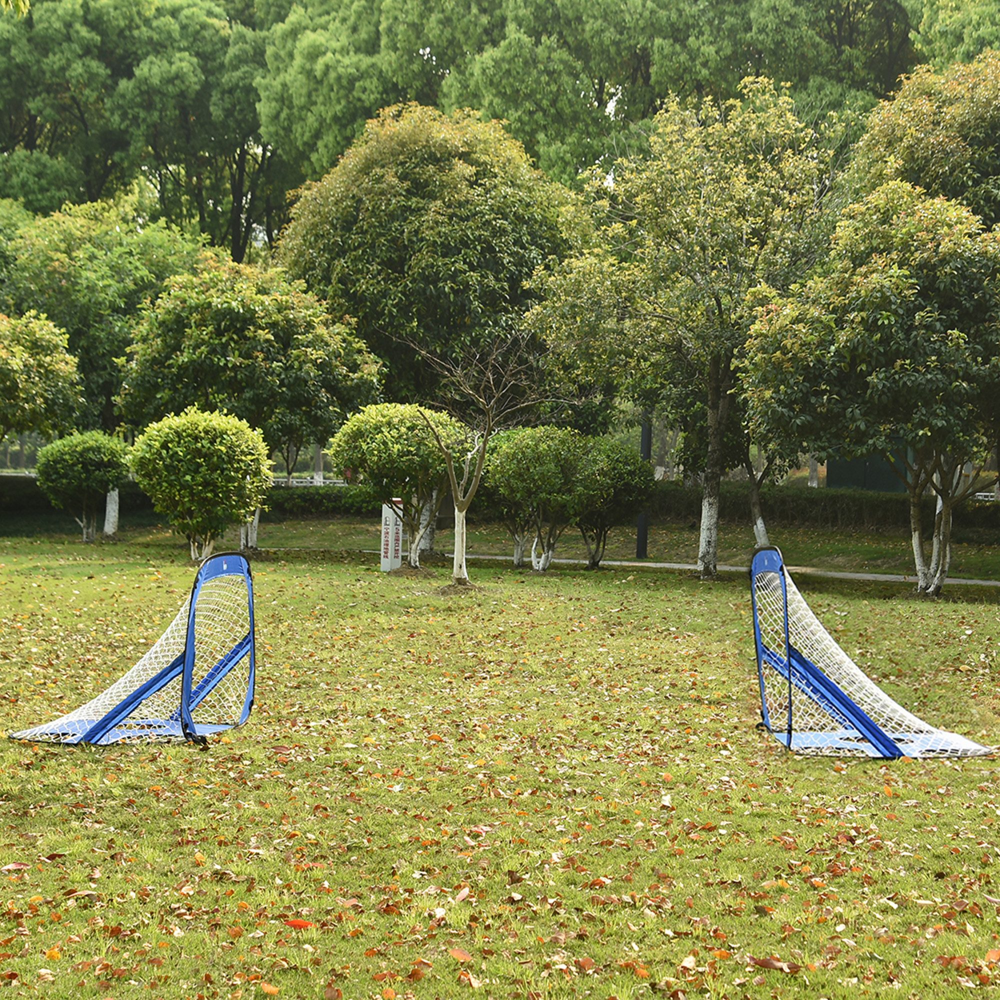 HOMCOM Fußballtor Pop Up Tor, Tragbares Fußballnetz, mobil mit Tragetasche, Faltbar (Set, 2 St., 2er Pop-up Fußballtore mit Tasche), 2-in-1 Tor mit Zielzonen, faltbar