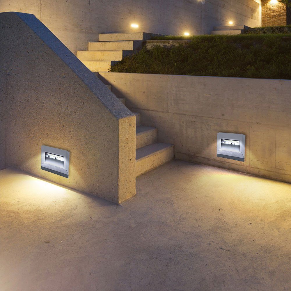 Kanlux Außen-Wandleuchte, LED-Leuchtmittel fest verbaut, Kaltweiß, Tageslichtweiß, 2er Set Robuste LED Wand Leuchte Fassaden Lampe Außen Akzent