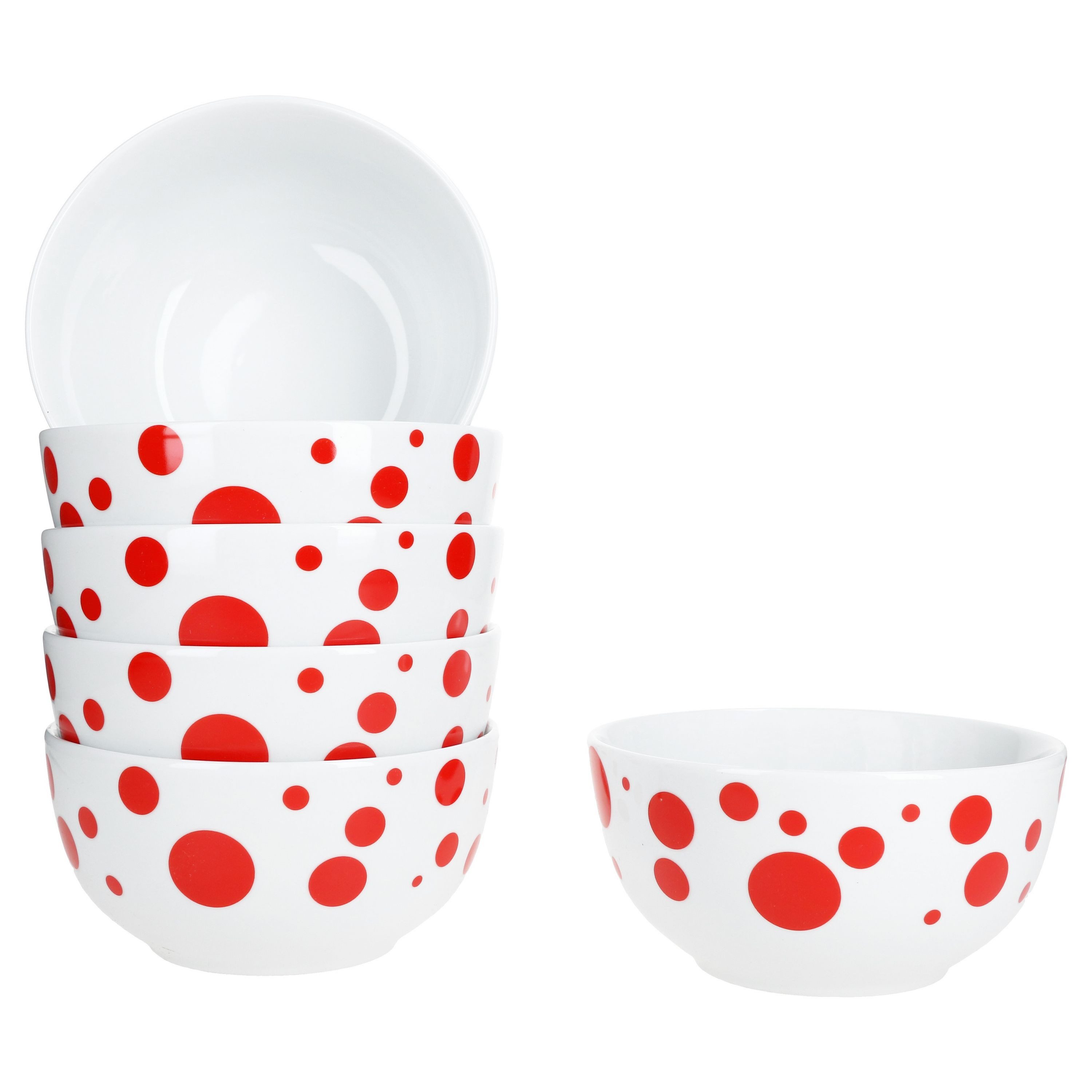 MamboCat Müslischale Pula rot 6x Müsli-Schale Ø14cm 400ml Porzellan 6 Personen Schüssel, Porzellan