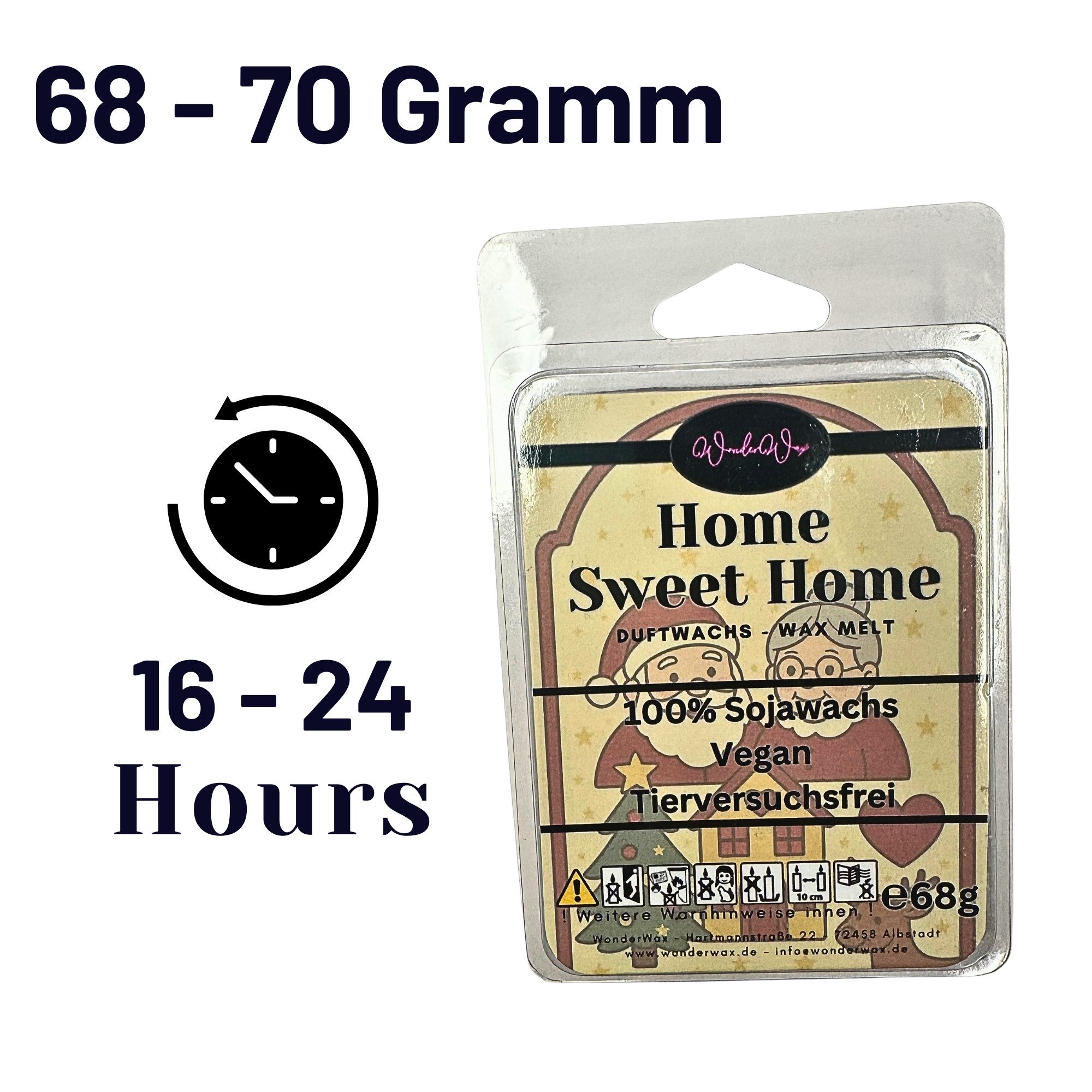 WonderWax Duftwachs WonderWax® Duftwachs Weihnachten 6 Sterne, (Home Sweet Home), Duftrichtung: Home Sweet Home