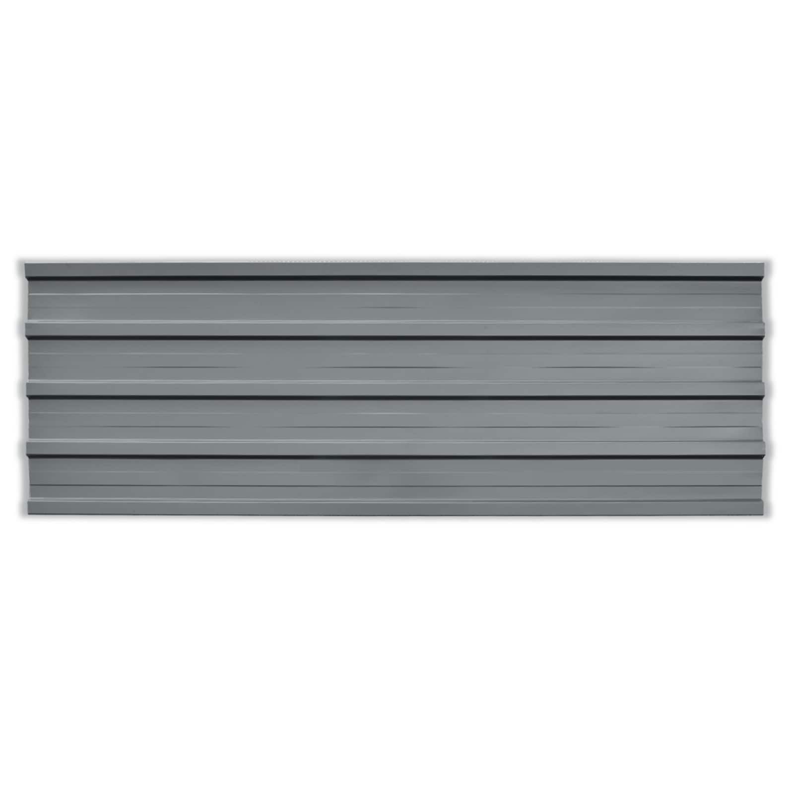 vidaXL Terrassendach Dachpaneel 12 stk. Grau 129 x 45 cm Verzinkter Stahl, (12-St)