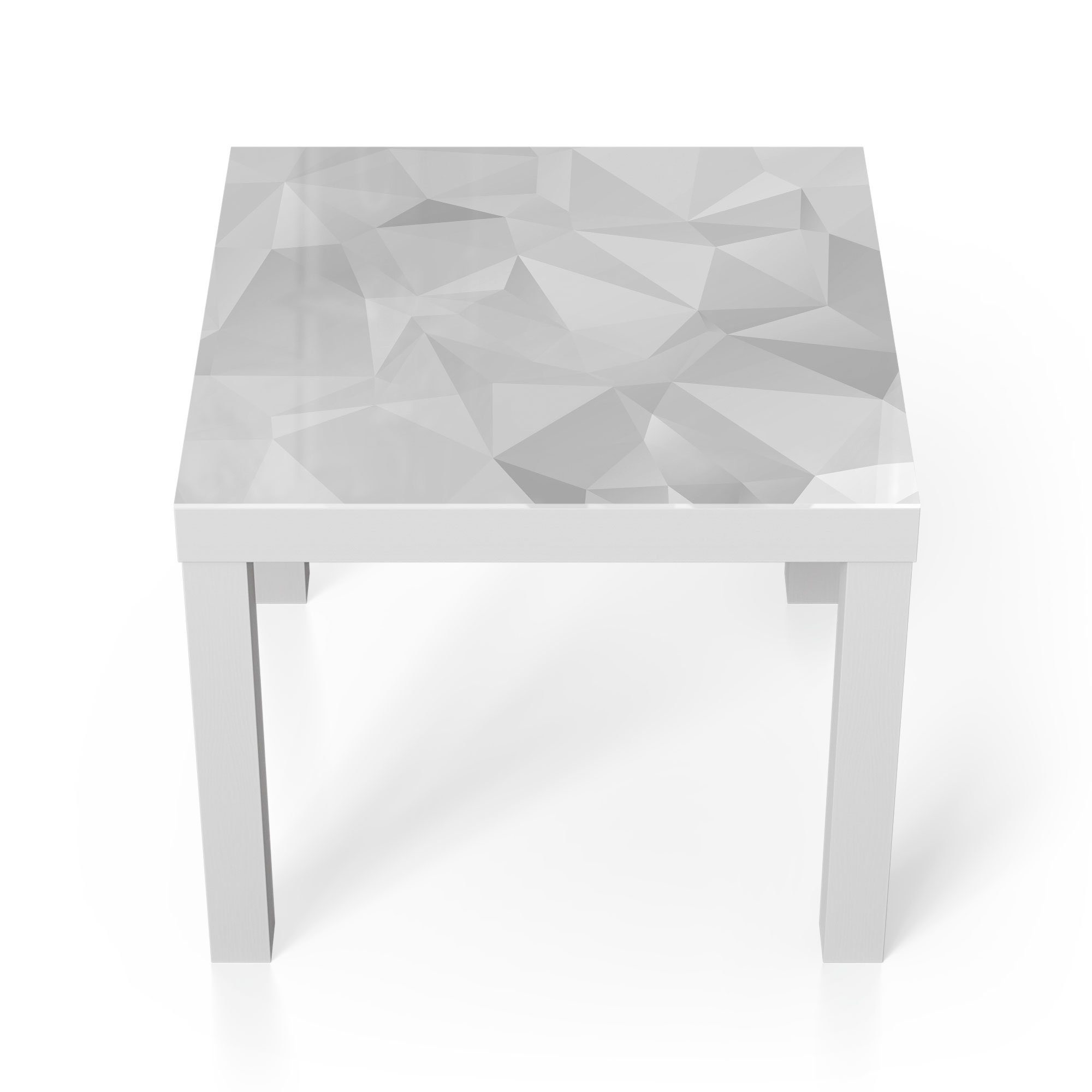 DEQORI Couchtisch 'Geometrisches Muster', Glas Beistelltisch Glastisch modern Weiß